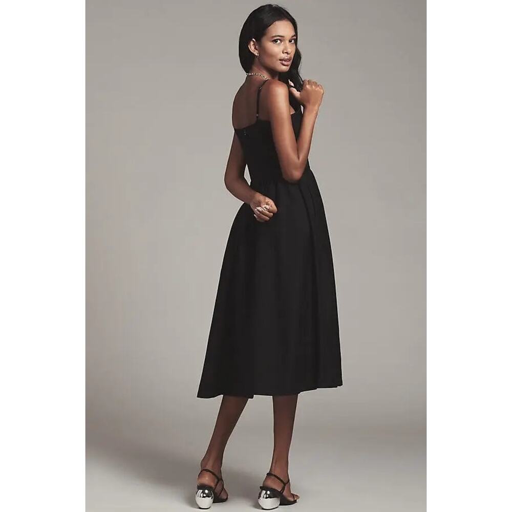 New Anthropologie Maeve Sleeveless Square-Neck Drop-Waist Midi Dress $178 1X - Picture 3 of 5